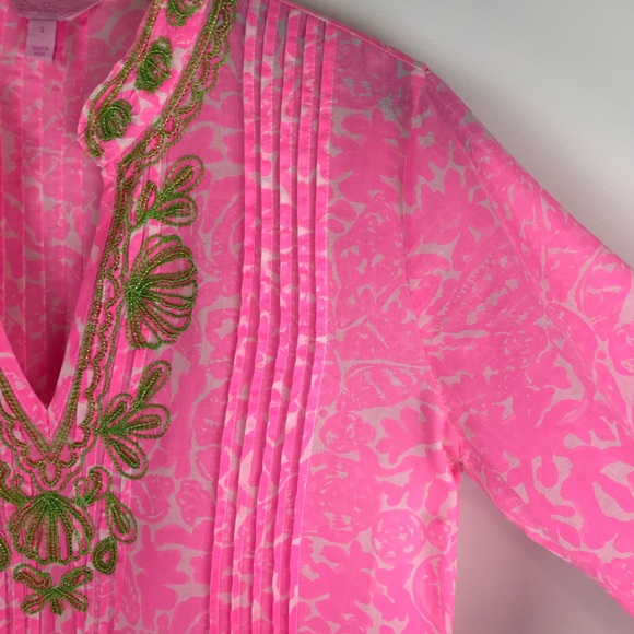 Lilly Pulitzer Sarasota Beaded Pink Tunic Sz. S - Picture 5 of 8